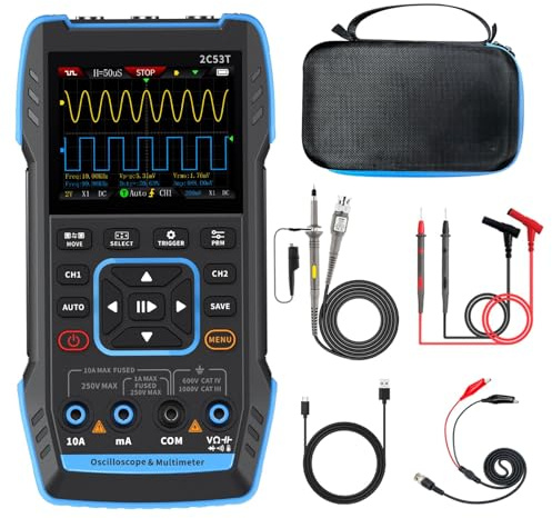 Multifunción Osciloscopio De Mano Señales Multímetro Generador De 50MHz Ancho Banda 250msa/s Muestras Tasa Canal Doble Dispositivo Multifuncional