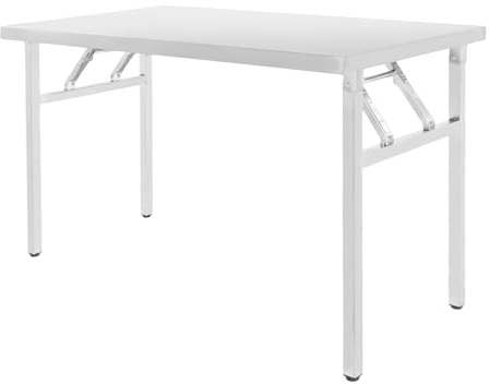 SHZICMY Edelstahl Arbeitstisch, klappbar Edelstahltisch 120×60×75 cm Werkbank mit 80 kg Tragkraft und justierbaren Stellfüßen, Vorbereitungstisch für Restaurant Küche Haus und Hotel