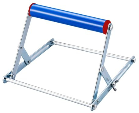 jojomis Telaio a rullo regolabile per macchina da taglio, supporto per troncatrice, pieghevole, portatile, robusto, struttura in ferro, altezza regolabile 5,5-13,5 cm