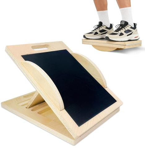 Slant Board with 6 Angles Converts to a Balance Board – Premium Calf Stretcher & Wobble Board for Effective Stretching & Squats Exercise Slant Board with Velour Surface