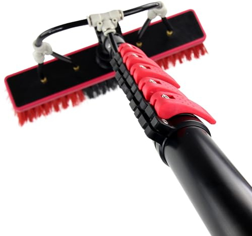 Spazzola telescopica per la pulizia dei vetri in fibra di carbonio - Palo di pulizia per pannelli solari ad alta quota, pulizia efficiente