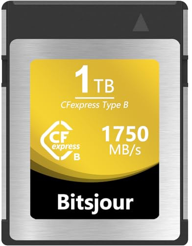 Bitsjour CFexpress Type B 1 to, Vidéo et Photo RAW 8K 4K Fluides, CF Express Carte Mémoire pour Appareils Photo Canon Nikon FUJIFILM Panasonic et Caméscope