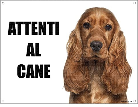 COCKER attenti al cane mod 3 TARGA cartello IN METALLO (15x20)