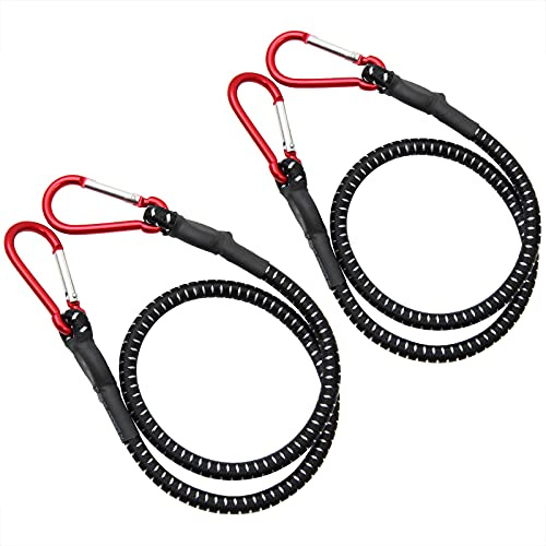 Deuba 2X Correas elásticas Ganchos de Aluminio Seguridad versátil 100 cm diámetro 10 mm Abrazadera Goma con mosquetones