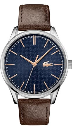 Lacoste Analog Quarzuhr für Herren Kollektion Vienna mit Braunes Lederarmband - 2011046