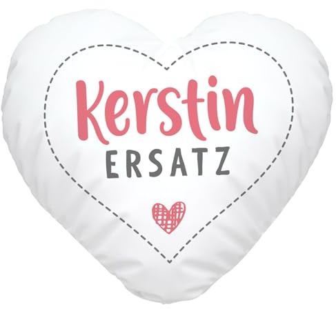 SpecialMe® Herzkissen personalisiert Geschenk Liebe eigener Name Schatzersatz Herz Weiss Herz-Kissen