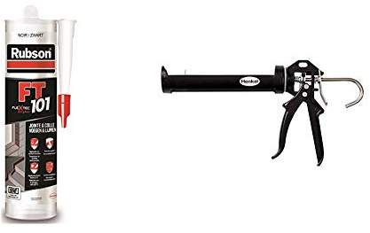 Rubson FT 101 Noir – 280 ml, inclus Pistolet Profi Rubson, Mastic polymère de haute qualité pour joints, fissures, collages, Mastic étanche pour intérieur & extérieur, Mastic multi-matériaux