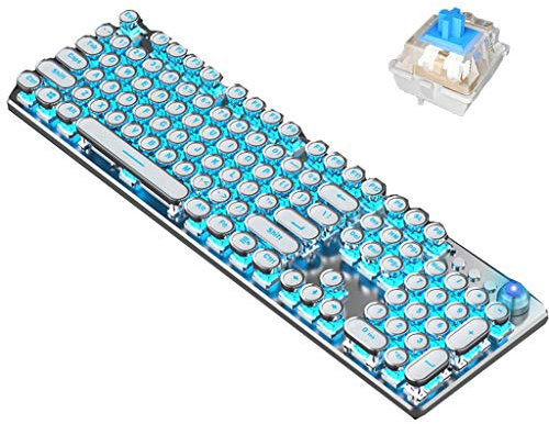 ARCH Tastiere da Gioco Mechanical Desktop Laptop Wired Meccanica Gaming Tastiera E Mouse Dedicato Tastiera di Computer for Windows PC Gaming Tastiera (Color : Blue-Ray knob)