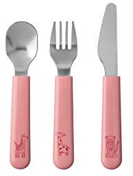 Mepal – Set di posate per bambini 3 pezzi – Deep pink – posate per bambini – set di posate per bambini con forchetta, coltello, cucchiaio per bambini – lavabile in lavastoviglie