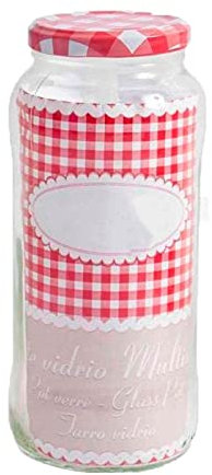 Bote de vidrio multiusos redondo con tapa 580 ml. Recipiente, tarro de cristal para almacenar conservas y alimentos 17 x 7,3 cm