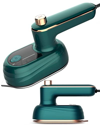 Mini Travel Iron for Clothes, Handheld Portable Electric Heat Press, Green