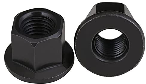 Sicherungsmutter M10 M12 M14 M16 M18 M20 M22 M24 M27 M30 Schwarze Flansch-Sicherungsmutter-Sechskant-Sechskantmutter (1 stücke)(M27-1pcs)