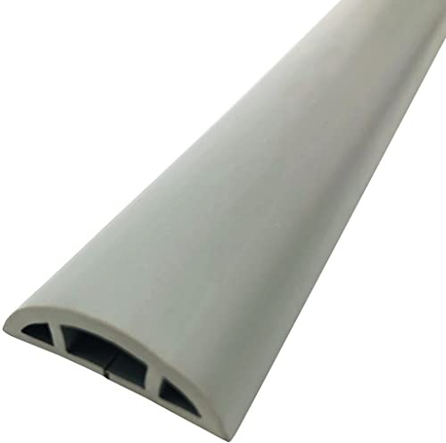 DXIUMZHP Canaleta Cables Suelo Adhesiva Semicírculo para Uso Doméstico Pasacables Suelo，Material Blando De PVC Corte Fácil Anti-Step Y Anti-estrés (Color : Gris, Size : 3m)