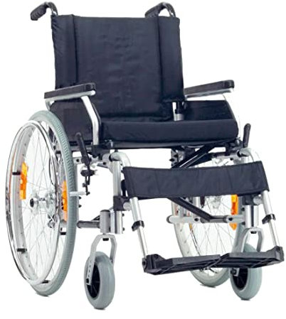 FabaCare Leichtgewichtrollstuhl 2920 Moly Economy, faltbarer Rollstuhl, Faltrollstuhl, Reiserollstuhl mit Steckachsen, Sicherheitsreflektoren, Sitzbreite: 45 cm