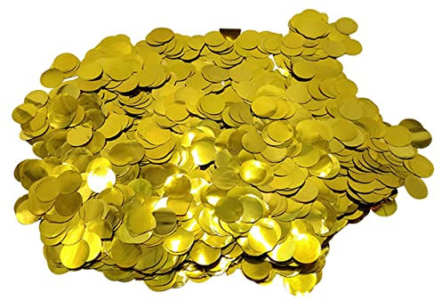 Ainmto Konfetti Metallic Gold 50g, 1,5cm Rund Foil Konfetti für Party Dekorationen, Tischdekoration