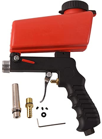 Doppy Air Sandblasting Gun, 1/4 Sandblasting Gun Spray Tool,Sandblaster Gun Gravity, Nozzle Diameter 11MM, for Air Compressor,Remove Paint, Stains, Rust & Clean Surfaces