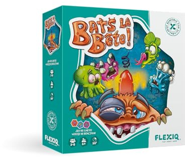 FLEXIQ Asmodee – Bats das Biest – Gesellschaftsspiele – Kartenspiele – Beobachtungs- und Schnelligkeitsspiele – Familienspiele – Kinderspiele ab 6 Jahren – 2 bis 8 Spieler – französische Version