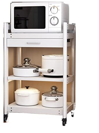 Grille de four à micro-ondes Étagère de rangement de cuisine, four à micro-ondes multicouche du sol au sol, grille de four à vapeur, cuiseur à riz électrique, armoire de rangement for petits appareils