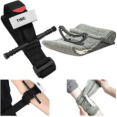 Laccio Emostatico, Tourniquet Medico Militare, First Aid Kit Soccorso Essenziale, Laccio Emostatico Tattico, Benda Israeliana, Forniture di Emergenza All'Aperto, per Militare, Campeggio, Caccia
