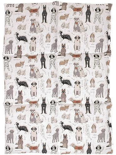 Kirschkernkissen groß 6-Kammer 40x30cm - Bio-Stoff Liebe Hunde - Wärmekissen Körnerkissen