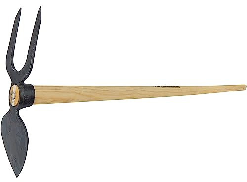 SHW-FIRE Gartenhacke mit Herzblatt, 2 Zinken und Eschenstiel