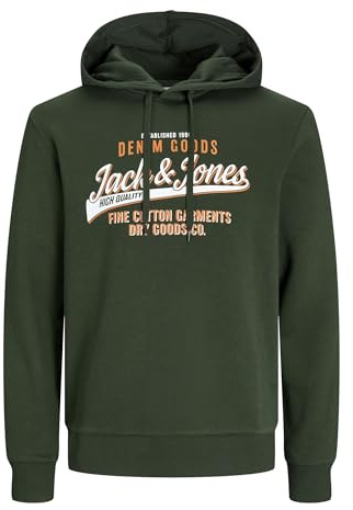 Jack & Jones Homme Jjelogo 2 Col 24/25 Noos Sweatshirt À Capuche, Kaki, M EU