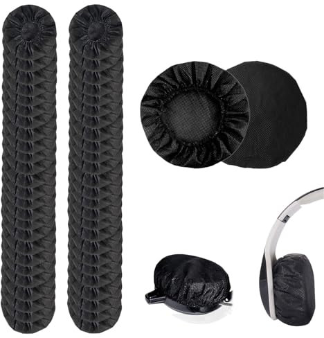 Fundas para Almohadillas Auriculares Desechables, 50 Piezas Cubierta de Auriculares, Fundas de Repuesto sanitarias para Auriculares, Elásticas Fundas Sudor Auriculares, para de 8 a 13cm