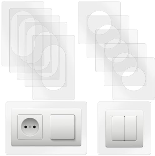 HTTYT Protección para Interrupto-Luz para Pared 10 unidades Protector de Interruptor de Luz Protector de Papel Pintado Transparente para 1 Enchufe y 2 Enchufe de Interruptor de Luz