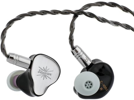 Linsoul Kiwi Ears KE4 In Ear Monitor, 2DD+2BA Hybrid Earphone, Gaming Earbuds, HiFi Wired IEM, with Detachable IEM Cable for Musician Audiophile (Silver)