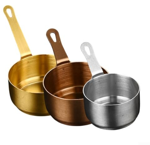 Cacerola compacta de acero inoxidable para leche y salsa, olla pequeña antiadherente, 100 ml (bronce S)