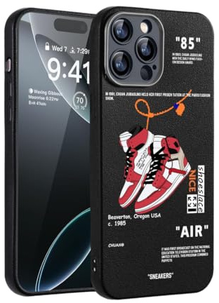 CHBSHENG Cool Design Handyhülle für iPhone 14 Pro Handyhülle für Jungen Männer Ästhetische Stoßfeste Basketball Sneaker Sport Designer Hüllen Kompatibel mit iPhone 14 Pro Schwarz