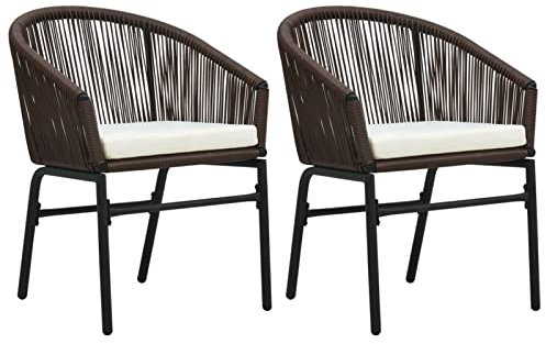 Xichuzi Gartenstühle 2 STK. Gartenmöbel, Balkonstühle, Hochlehner, Balkonmöbel, Bistrostuhl, Garten Stühle, Sit Möbel, Armlehnenstuhl, Braun PVC Rattan