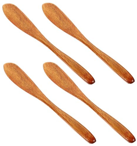FUNOMOCYA 4stücke Holz Butter Messer Käse Holzschneider Holzbrotmesser Küchenbedarf Für Zuhause Holzbuttermesser Messer Küchen Werkzeug