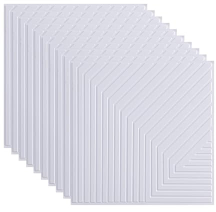 10 Stück Akustikpaneele Selbstklebend, 30x30cm Schalldämmung Wand, Akustikplatten, Gaming Wandpaneele, Acoustic Panels, Schallschutzplatten, Akustik Paneele für Tonstudio (Weiß)