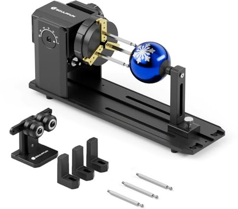 SCULPFUN RA Pro Rotary Roller for Laser Engraving Machine, 180° Y-axis Rotary Module for Cylinder Cans Sticks Ball Ring