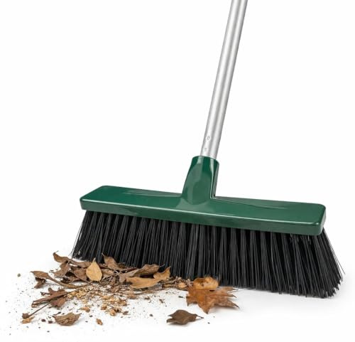 LSC 12 Outdoor Yard Broom Heavy Duty Hard Bristle Metal Handle 120cm | Stiff Bristles,Garden Cleaning,Patio Cleaning,Decking Cleaning,Driveway Cleaning,Pathway Cleaning,Outdoor Use