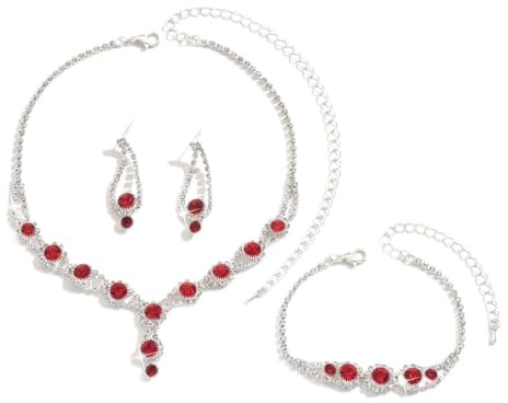 AOWVUTS Hochzeit Schmuck Set für Damen Kristall Braut Silber Anhänger Halskette Ohrringe und Armband Set Cubic Zirkonia Strass Schmuckset Hochzeit Verlobung Braut Brautjungfer Geschenk Schmuck