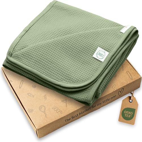 Jubi® Coperta Neonato Estiva 70x100 cm 100% Cotone – leggera e traspirante – copertina neonato morbida per carrozzina e lettino – certificata Oeko-Tex – regalo nascita