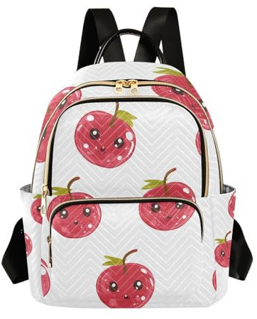 WDdZzyy Linda grosella roja fruta blanca convertible, 14 pulgadas, mochila pequeña de moda para negocios