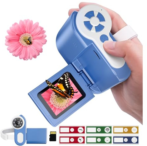 USCAMEL Digitale Microscopio Portatile Bambini: 1000X Schermo 2.0 Microscopio Bambini Ricaricabile - 6 Lamine Educative per 5-12 Anni - Giardino Casa Scuola per Bambini (Blu)