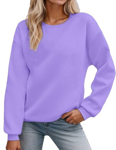 2025 Sweat à col rond pour femme Automne Hiver Couleur unie