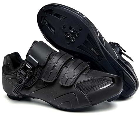Mateju Chaussure Vélo Route Hommes, 36-47 EU Chaussures Vélo SPD de Course avec Crampons Antidérapants Chaussures de Cyclisme Homme Respirantes Unisexes (568 Noir,36)