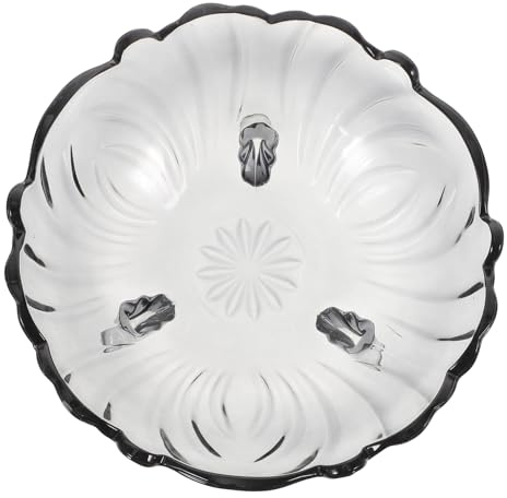 OUNONA Plateau De Fruits En Verre Cristal Transparent Grand Format, Bol à Fruits En Verre Sans Plomb, Design Européen Élégant Cuisine Et Table à Manger, Récipient Polyvalent Pour Salades Et Collations