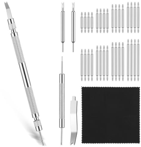 YBEATY 37 Stück Uhren Federstegwerkzeug Set Stifte für Uhrenarmband Uhrmacherwerkzeug, Uhrenwerkzeug Federstifte Uhrenarmband Link Pins Uhrenstifte Reparatur Uhr Entferner Repair Tool