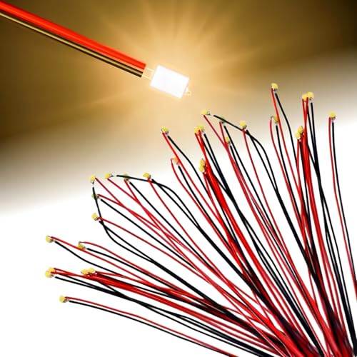 30 Stk. 0805 SMD LED bedrahtet, Micro LED vorverdrahtet 16CM, Mini LED Modellbau Beleuchtung für DIY, Modellbau LED Beleuchtung RC Auto, Modellbahn & Miniaturen, Warmweiß