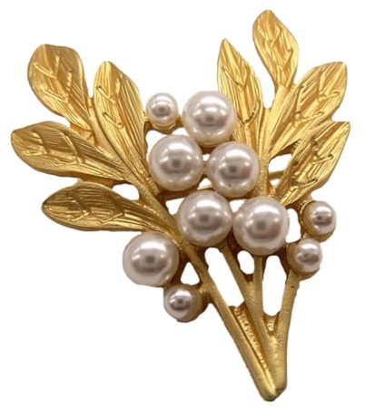 TOPPERFUN Accessoire Classique Design Raffiné et Intemporel en Alliage Épingle Orchidée Élégante avec Perle Artificielle pour Femme pour Tenue Quotidienne ou Bal