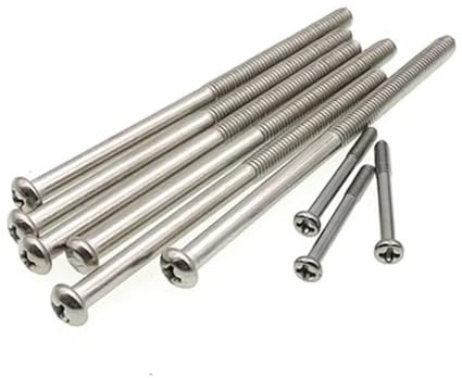 10pcs M3 M4 M5 Stainless Steel Phillips Round Head Screws Cross Pan Header Lengthen Screw Half Tooth Bolt 23mm-90mm Length(M5x90mm)