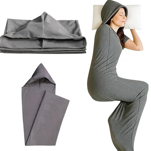 InfiniZer Compression Sleep Sack, Lightweight Wearable Hooded Compression Pod & Sleep Pod, Breathable Stretch Fabric, Compression Blanket for Unisex, Enhances Comfort & Relieves Stress and Anxiety