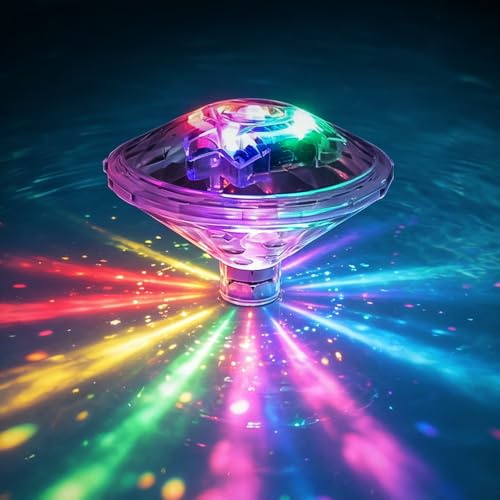 Floating Pool Led Tub Lights Lamp, 7 Modes Underwater Rechargeable Disco Light for Bath Disco Pond, Waterproof Hot Tub Lights for Swimming Pool Disco Fountain Bathing Pond and Party Decoration