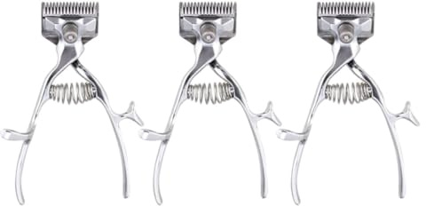 GATHINESS Tondeuse manuelle 3pcs ultra-silencieuse pour toilettage chat et chien, clipper en métal pour entretien poils animaux